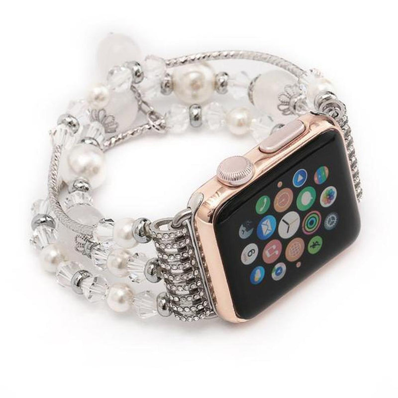 Apple Watch Band, multi-strand stretch cord, beads, fancy