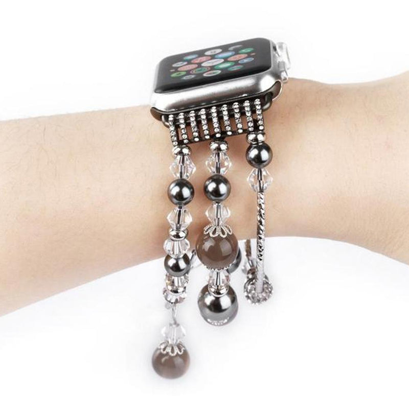 Apple Watch Band, multi-strand stretch cord, beads, fancy