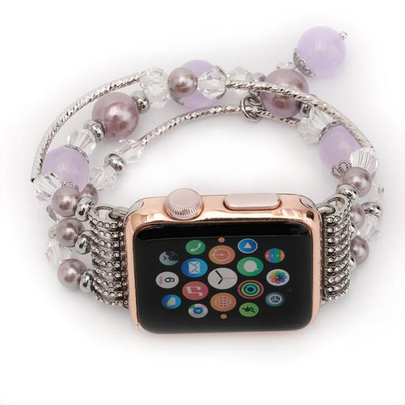 Apple Watch Band, multi-strand stretch cord, beads, fancy