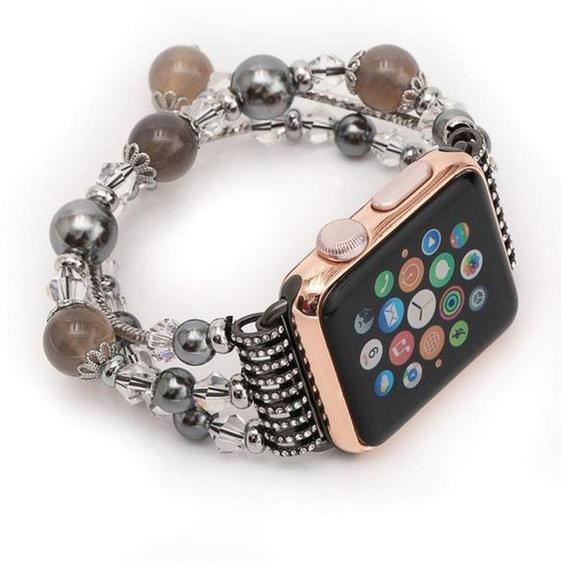 Apple Watch Band, multi-strand stretch cord, beads, fancy