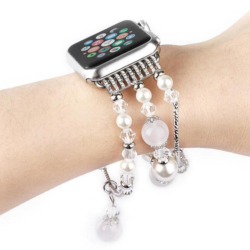 Apple Watch Band, multi-strand stretch cord, beads, fancy